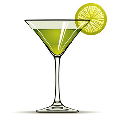 Green alcohol cocktail.