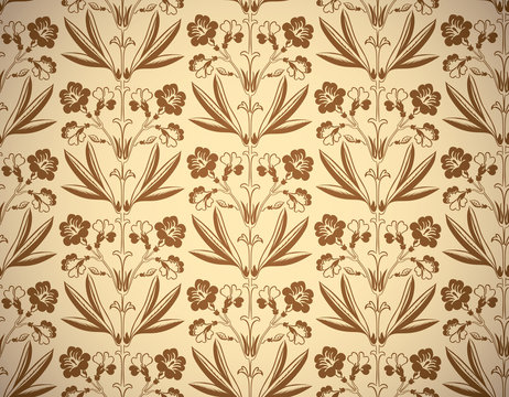 Vintage floral style seamless background.