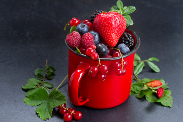 set of  fresh berries