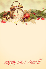 new year clock before midnight