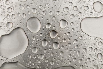 waterdrops on brushed metal