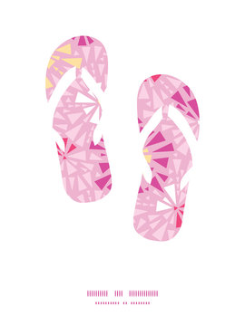 Vector pink abstract triangles flip flops silhouettes pattern