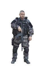 Special Forces soldier, with assault rifle 