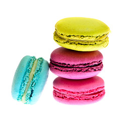 Sweet Tasty Macaroons Isolated on White Background