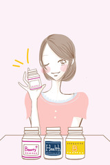 サプリメントと女性