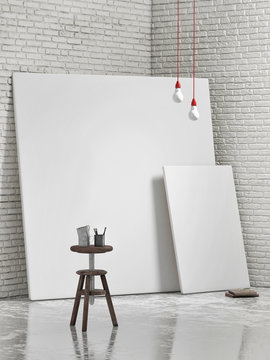 White canvas love, mock up, background