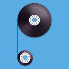 A vector illustration of a recordable babin of tape cassette.