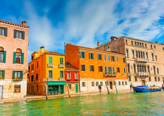 Fototapeta na wymiar Beautiful very old buildings at Venice Italy