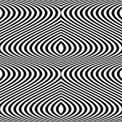 Seamless black and white wavy lines pattern.