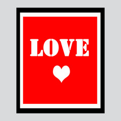 Love quote poster. Effects poster, frame, colors background and
