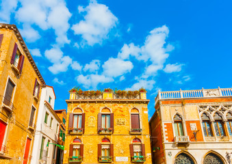 Fototapeta na wymiar Beautiful very old buildings at Venice Italy