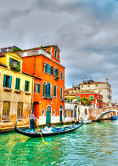 Fototapeta premium Traditional Gondolas at Venicee Italy. HDR processed