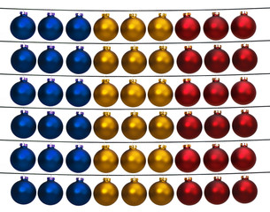 Christbaumkugeln in den Farben der Rumänischen Flagge