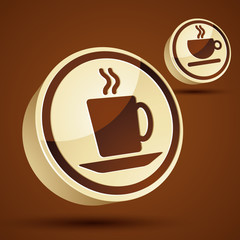 Coffee cup 3d vector icon.