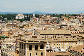 Naklejka premium Rome aerial view from Vittorio Emanuele monument