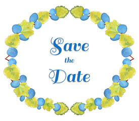 Wreath made watercolor illustration