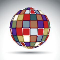 Bright abstract spherical object, 3d imaginative sphere. Stylish