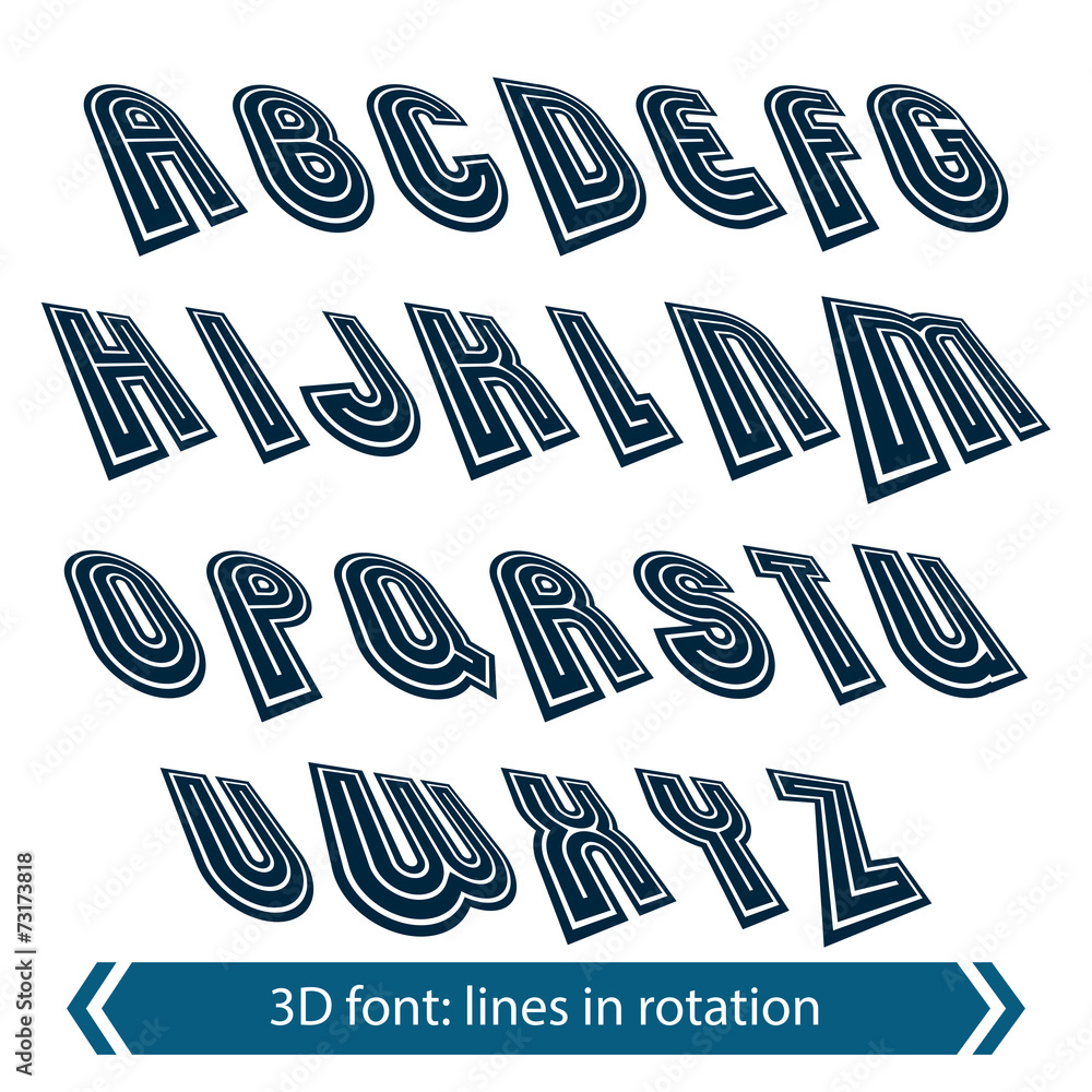 Poster dimensional shift letters with rotation effect, creative geometr