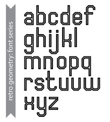 Regular stylish acute-angled geometric font with straight lines