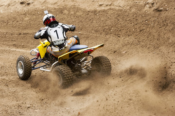 Rider driving in the race