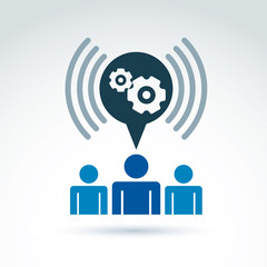 Vector illustration of conversation on enterprise system theme,