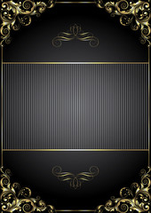 Black background with gold frame