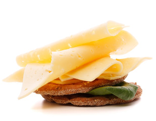 Cheese sandwich isolated on white background cutout