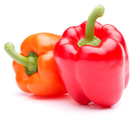 Sweet bell pepper isolated on white background cutout