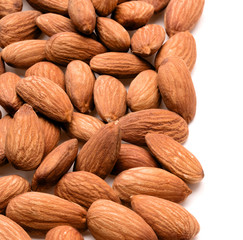 Fototapeta premium almond nuts isolated on white background close up