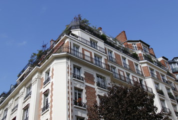 Obraz premium Immeuble en briques à Paris