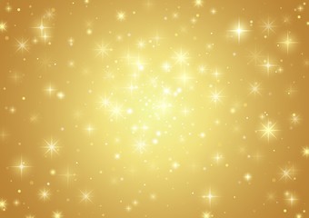 Gold Background With Stars - Holiday Pattern