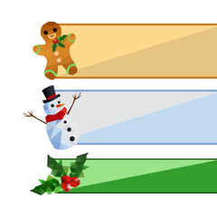 Collection of origami christmas banners set