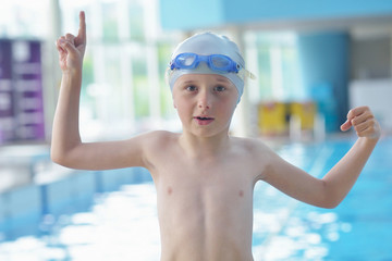 child portrait on swimming pool