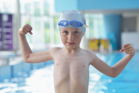 child portrait on swimming pool