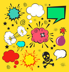 Vector comic speech bubbles set