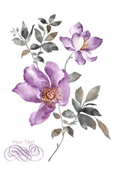 watercolor illustration flower bouquet in simple background - 73184483