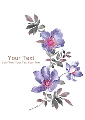 watercolor illustration flower bouquet in simple background - 73184484