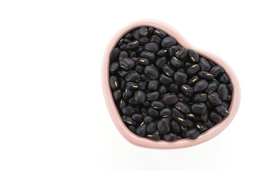 Black beans isolated on white background