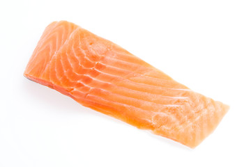Salmon meat isolated on white