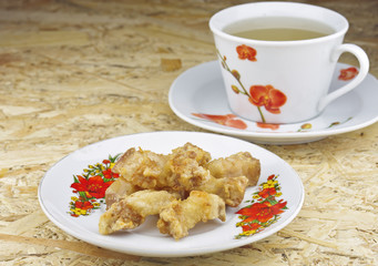 fried pork with tea