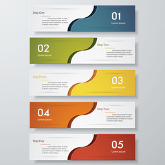 Design clean number banners template. Vector.