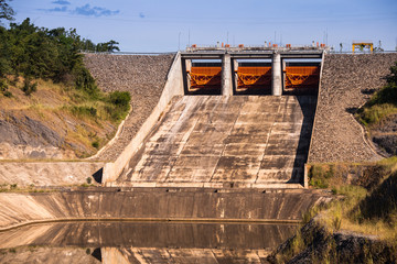 Spillway of a hydro electric dam in Kiw Ko Ma Mountains of Lampa