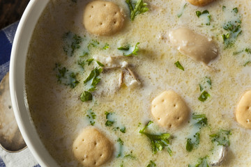 Homemade Oyster Stew with Parsley