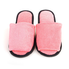 pink slippers footwear isolated on white background