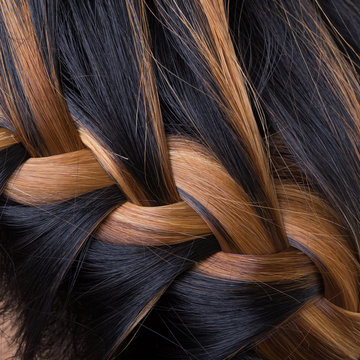 braid long hair style on woman head