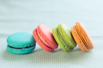 colorful macaron sweet tasty dessert