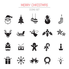 B&W Icons Set : Christmas Objects