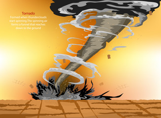Tornado disaster,nature cartoon background