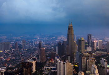 Fototapeta na wymiar Kuala Lumpur city aerial view