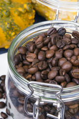 coffee beans in a jar